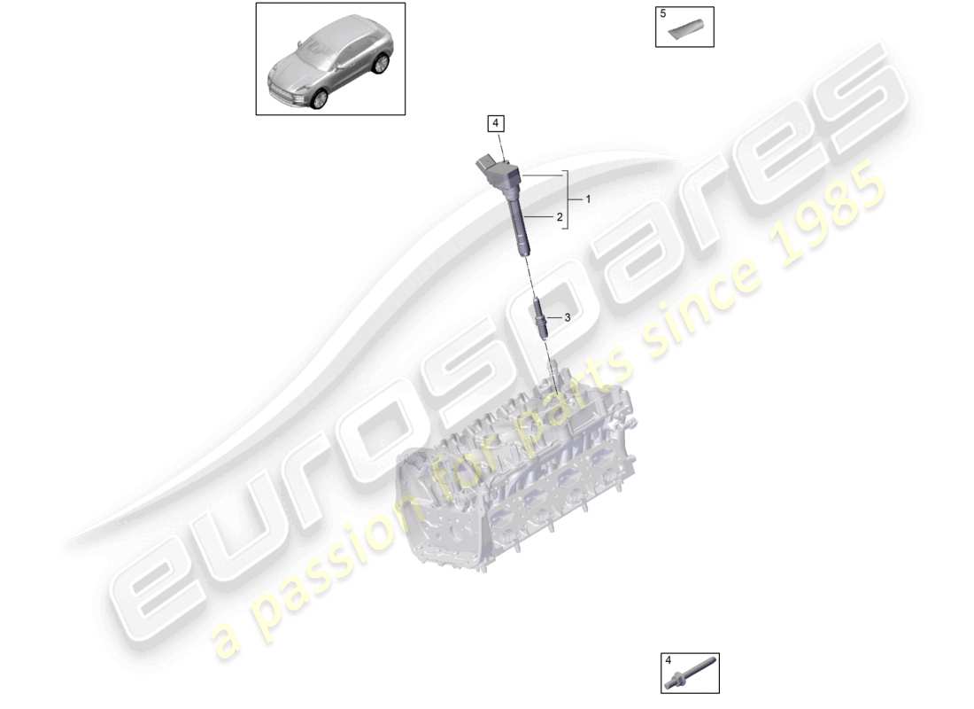 porsche 2026 (macan) cylinder head ignition coil part diagram
