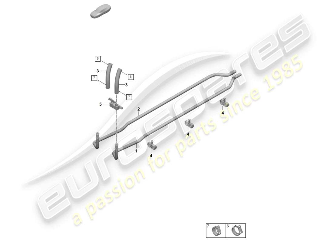 porsche 2026 (992-2 gt3) heating, air cond. system tunnel coolant pipe parts diagram