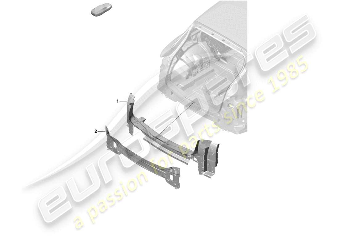 porsche 2023 (cayenne e3 pa) cross panel rear end part diagram
