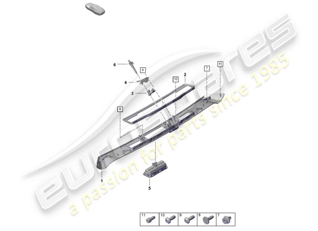 porsche 2026 (cayenne e3 pa) rear lid grip molding part diagram