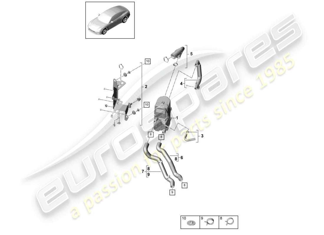 porsche 2021 (panamera 971-1) auxiliary heater and accessories part diagram