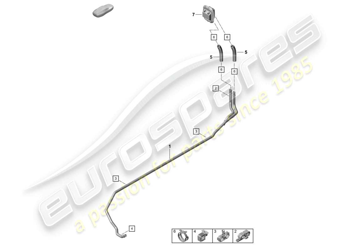 porsche 2021 (718 boxster spyder) heater supply pipe return line parts diagram