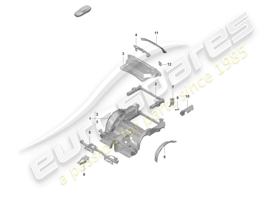porsche 2025 (992-1 gt3/rs/st) rear end parts diagram