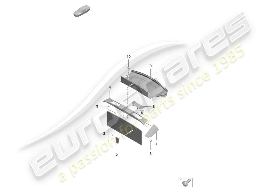 porsche 2026 (992-2 turbo / s) trims rear parts diagram