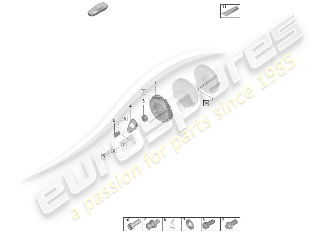 porsche 2023 (992-1 turbo / s) manual gearbox coupling parts diagram