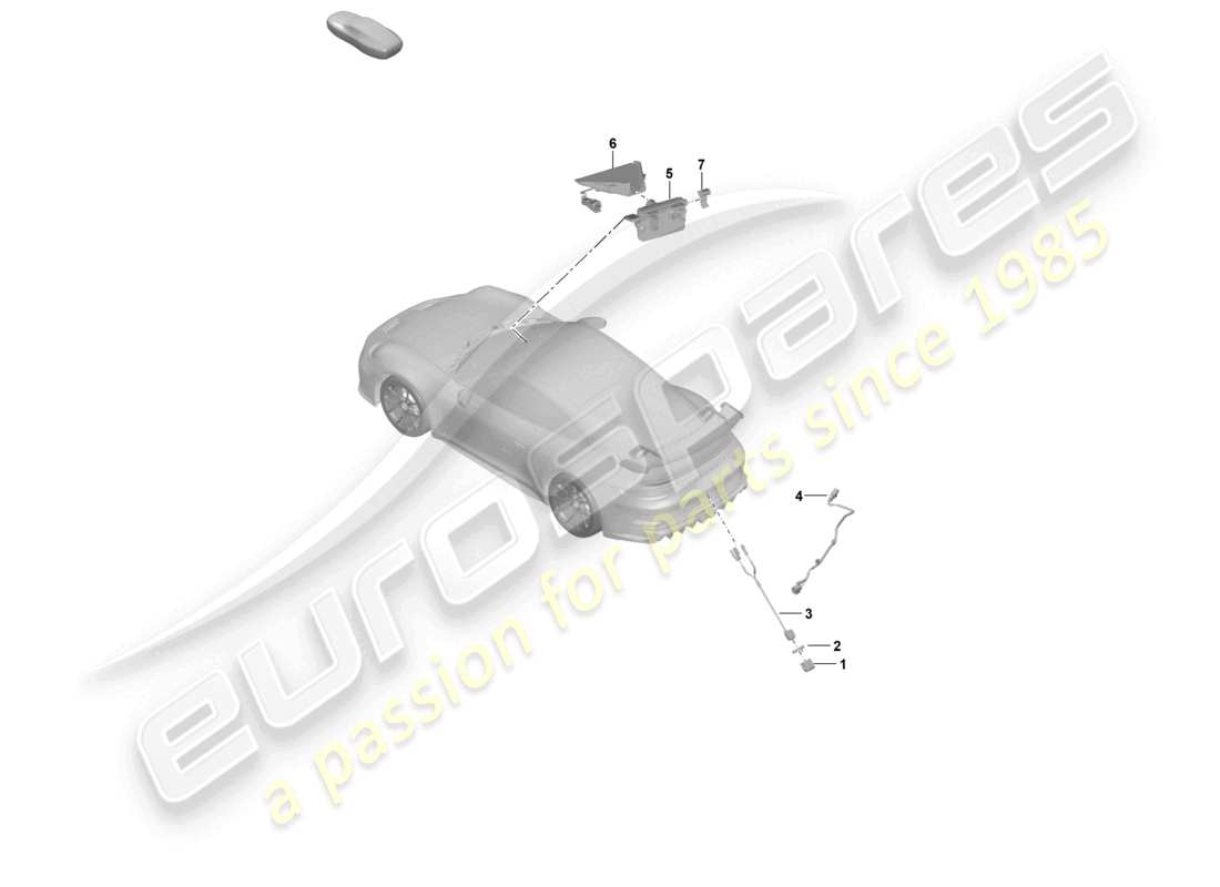 porsche 2023 (992-1 gt3/rs/st) reversing camera parts diagram