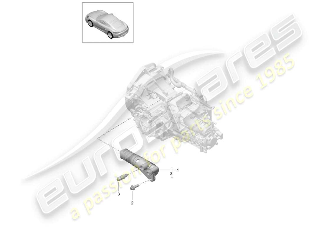 porsche 2026 (718 cayman) clutch slave cylinder parts diagram