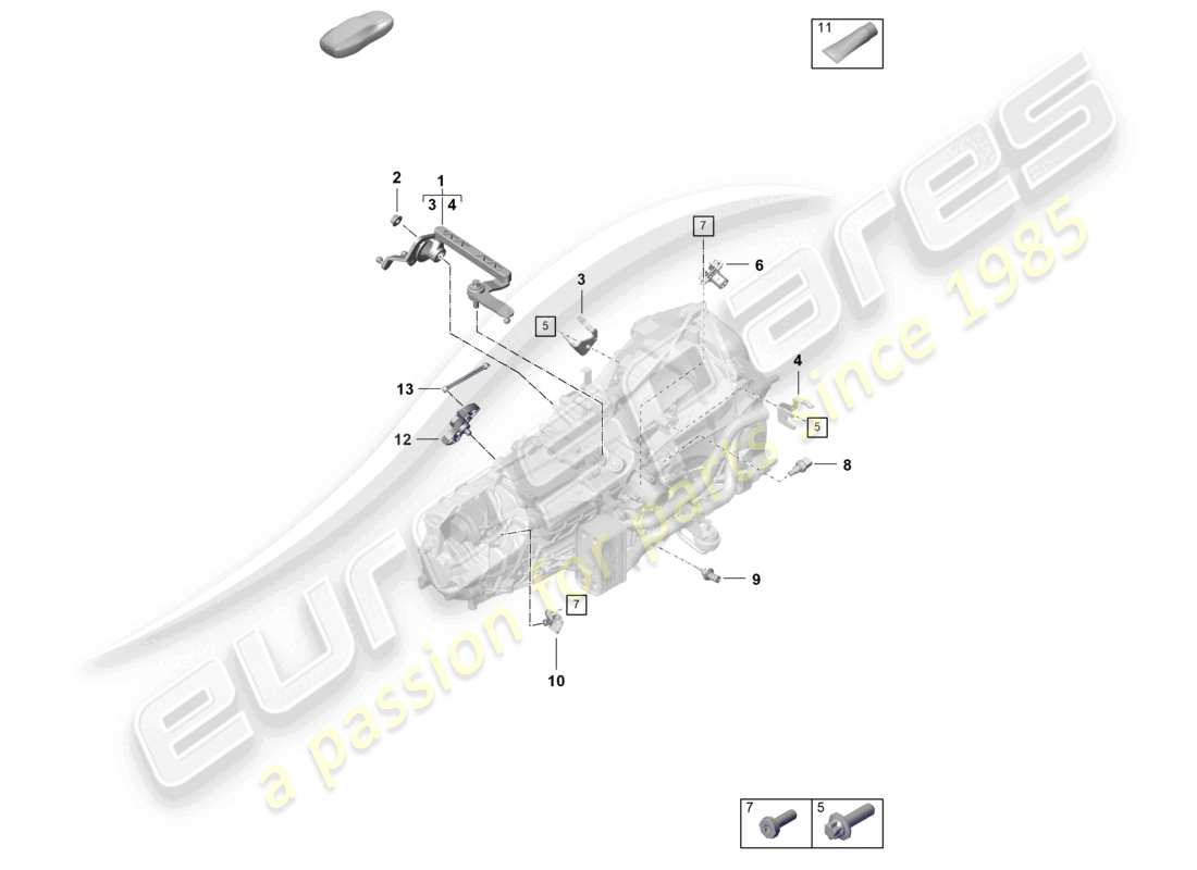 porsche 2023 (718 boxster spyder) manual gearbox individual parts parts diagram