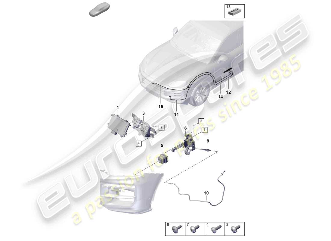 a part diagram from the porsche cayenne parts catalogue