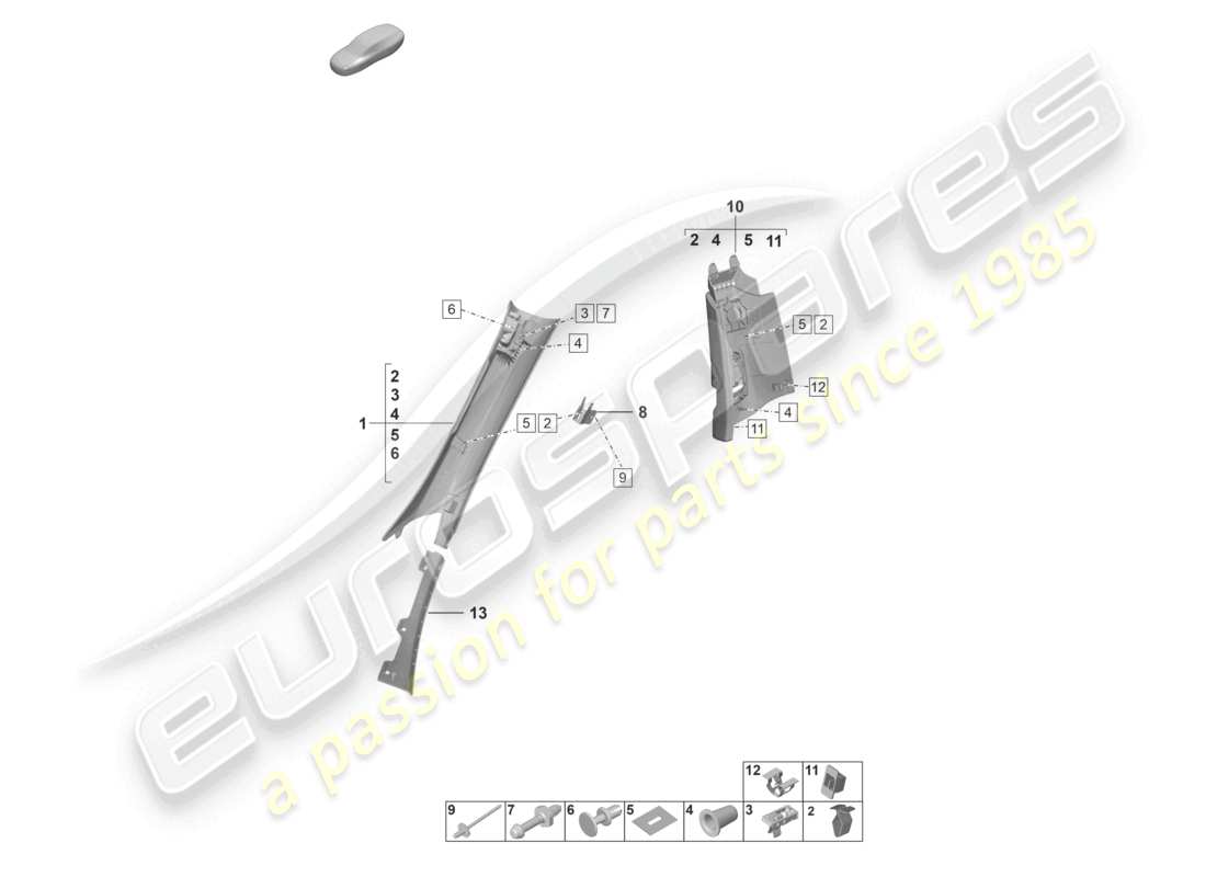 a part diagram from the porsche 2024 (992-1 gt3/rs/st) parts catalogue