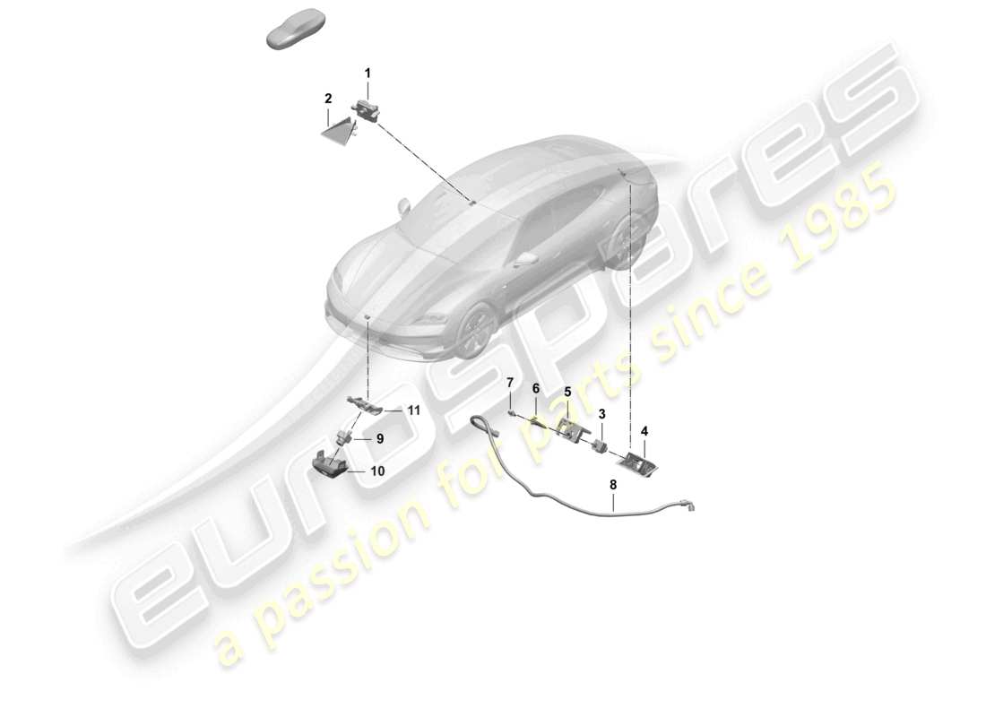 a part diagram from the porsche taycan parts catalogue