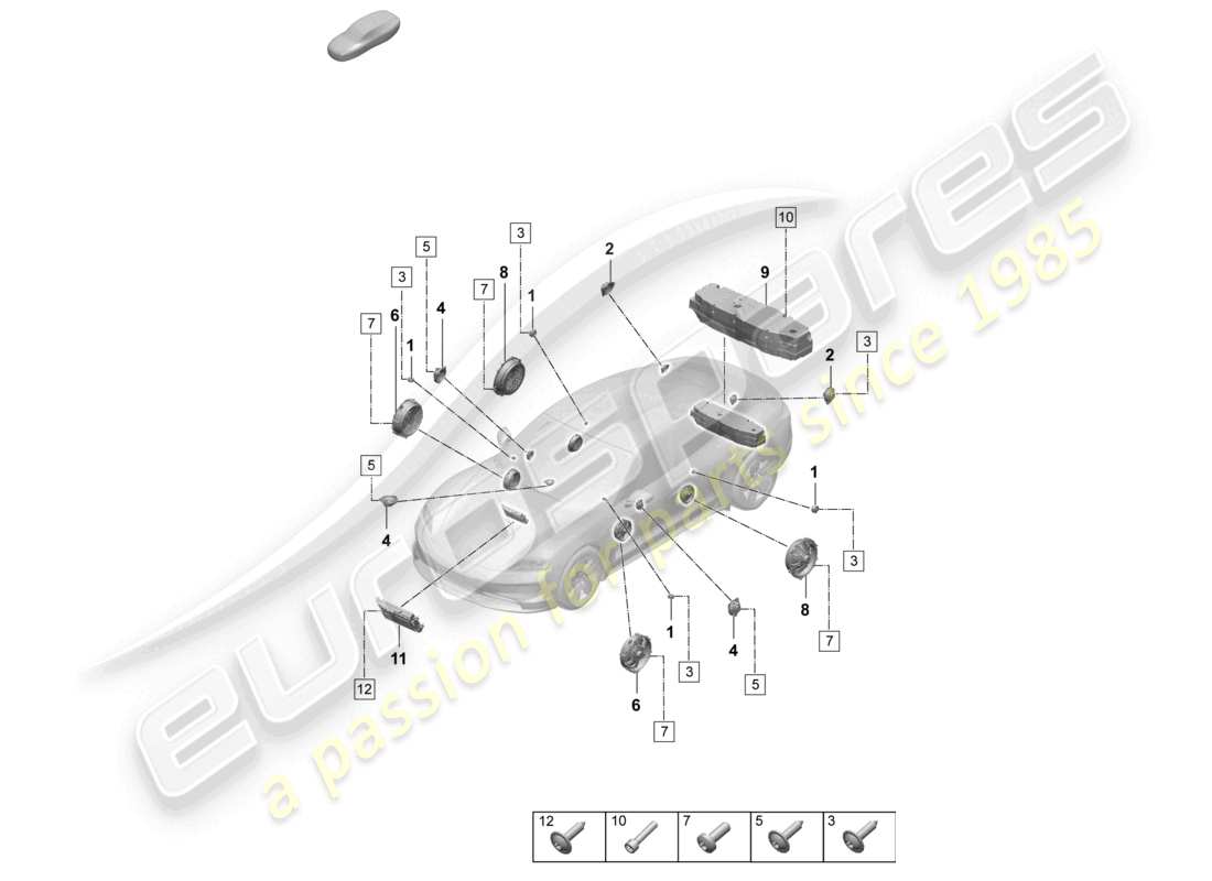 a part diagram from the porsche taycan parts catalogue