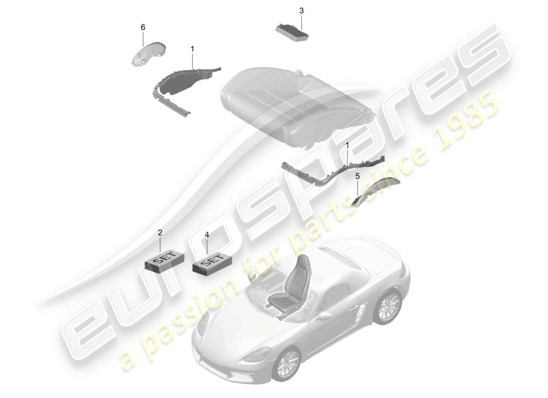 a part diagram from the porsche 2023 (718 boxster) parts catalogue