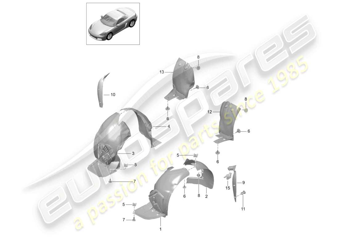 a part diagram from the porsche 2023 (718 boxster) parts catalogue