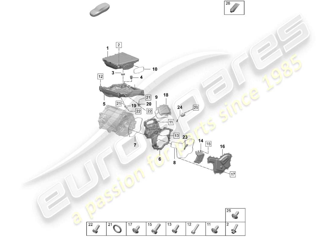 a part diagram from the porsche 2026 (taycan 9j1-2) parts catalogue