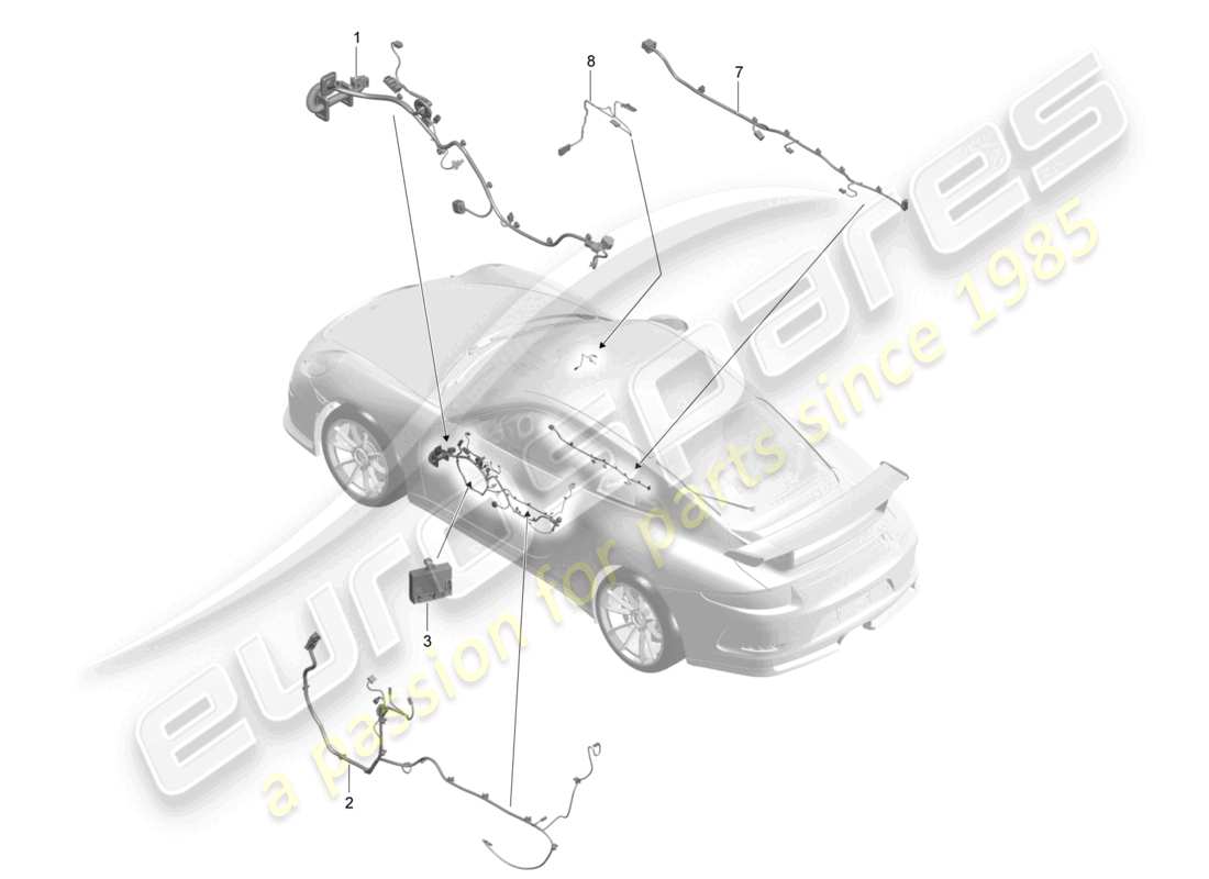 a part diagram from the porsche 991 parts catalogue
