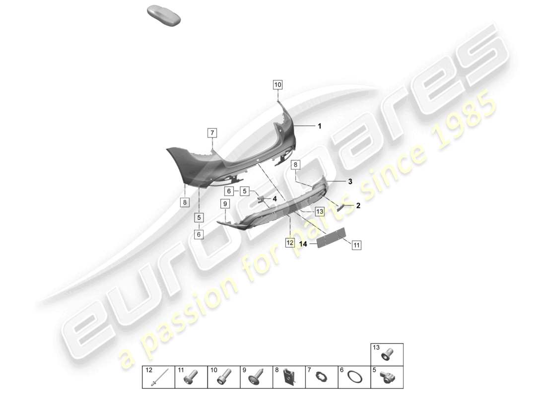 VIEW PARTS DIAGRAMS FROM THE PORSCHE TAYCAN PARTS CATALOGUE a part diagram from the porsche taycan parts catalogue