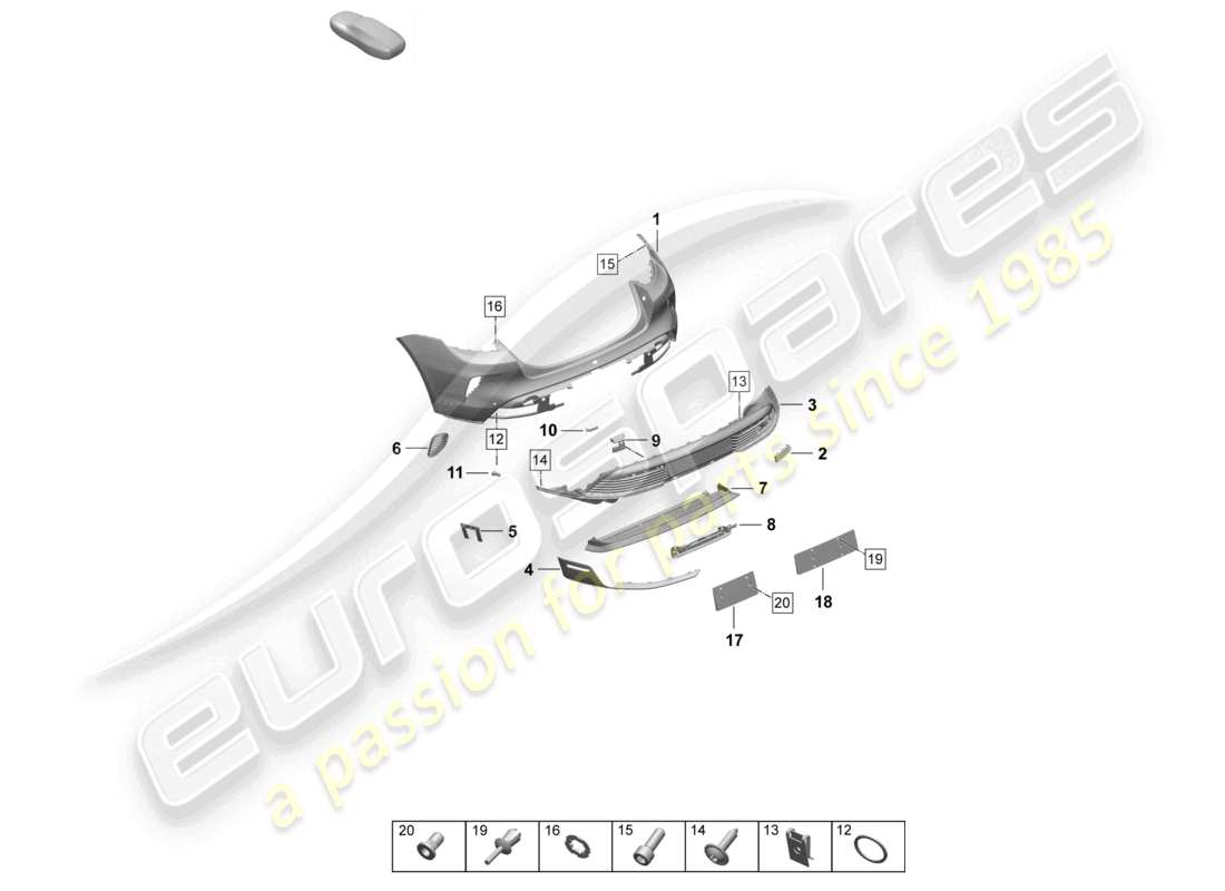 a part diagram from the porsche taycan parts catalogue