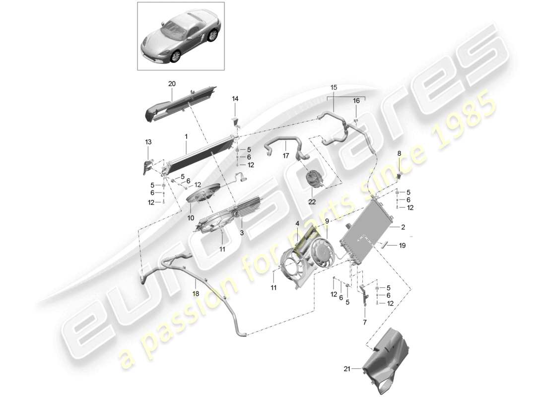a part diagram from the porsche 2024 (718 boxster) parts catalogue