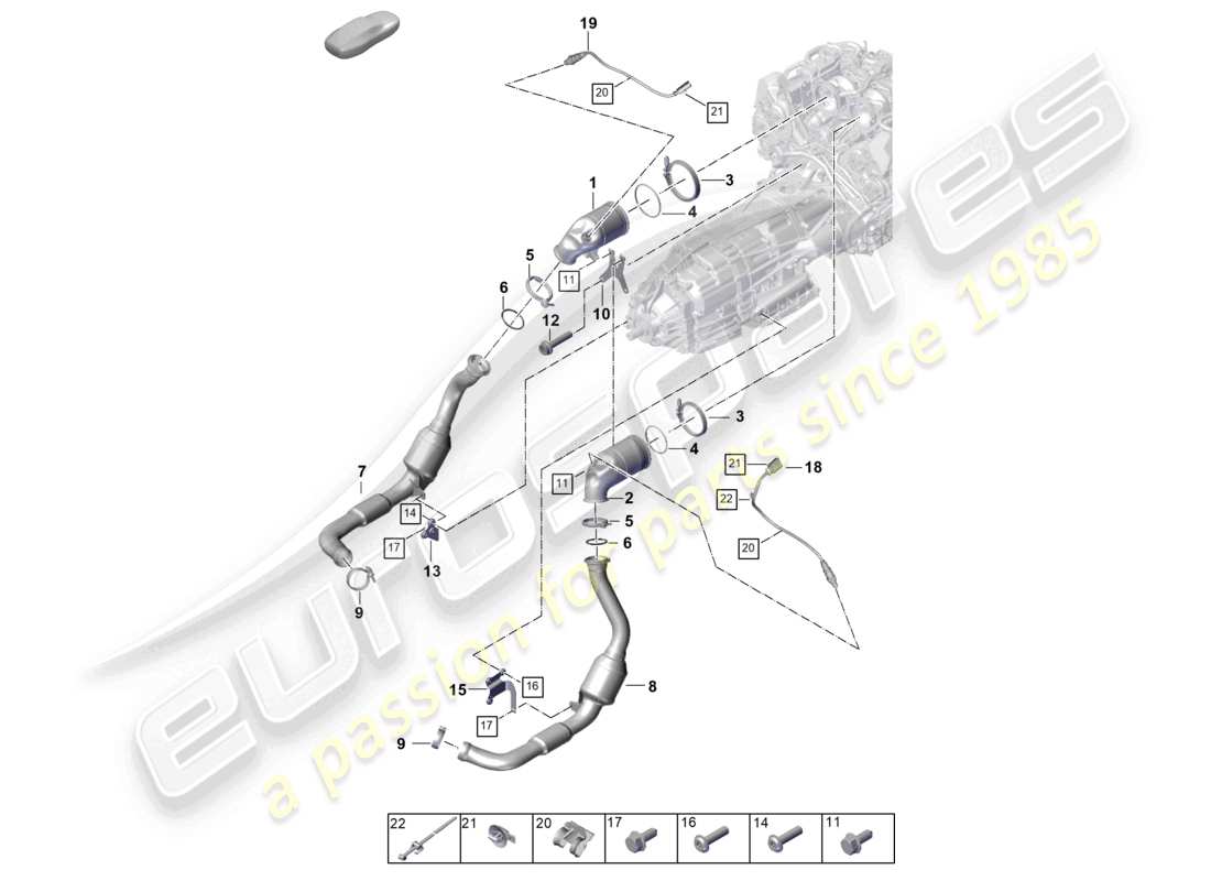 a part diagram from the porsche panamera parts catalogue