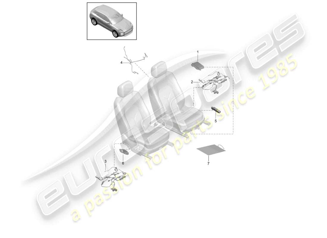 a part diagram from the porsche 2026 (macan) parts catalogue