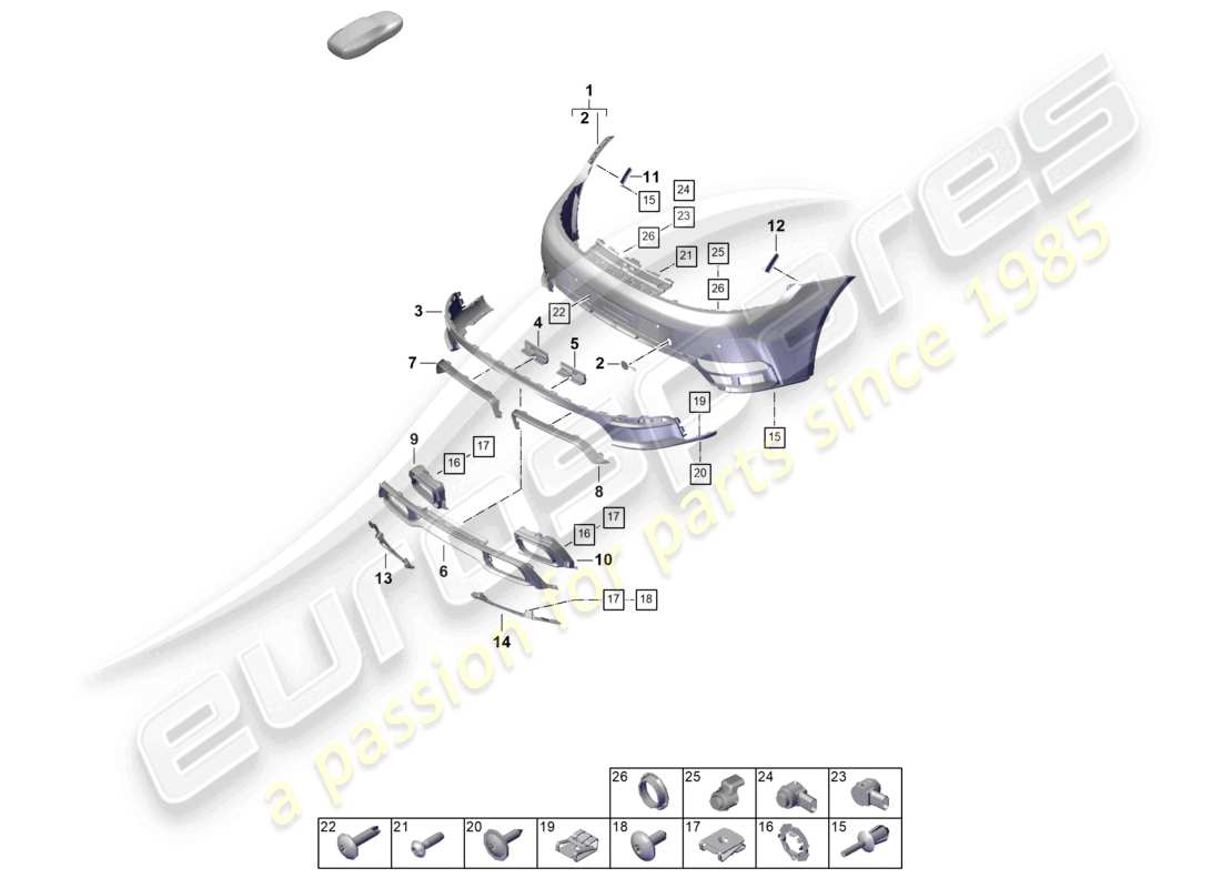 a part diagram from the porsche 992 parts catalogue