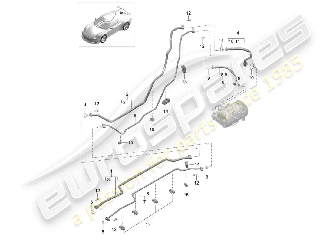 a part diagram from the porsche 991 parts catalogue