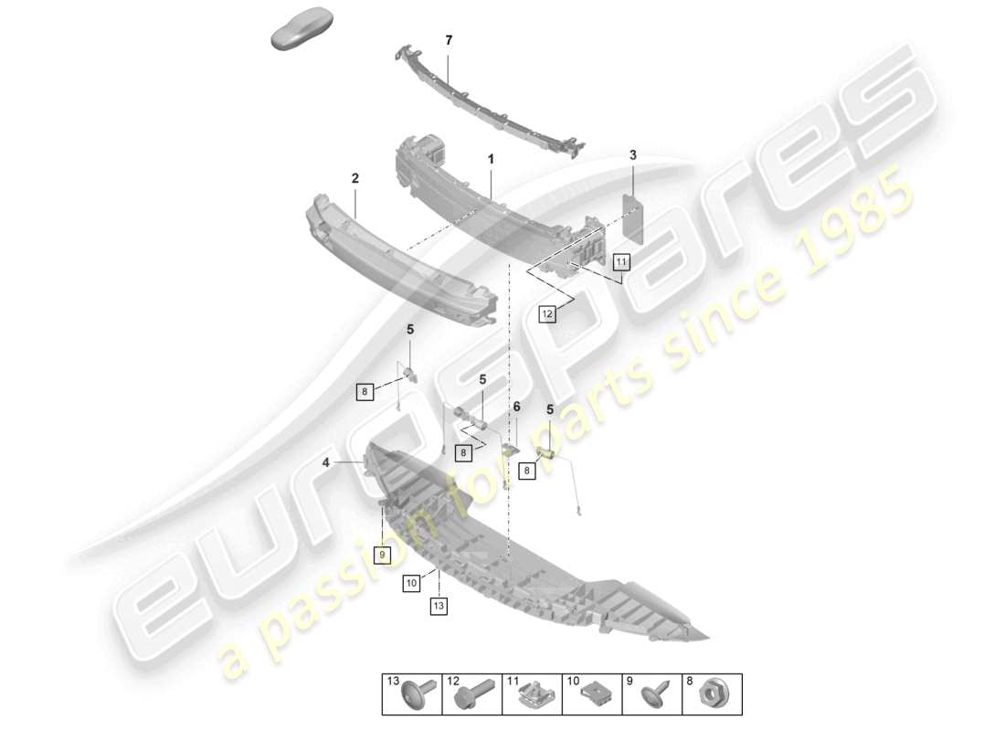 a part diagram from the porsche 992 parts catalogue