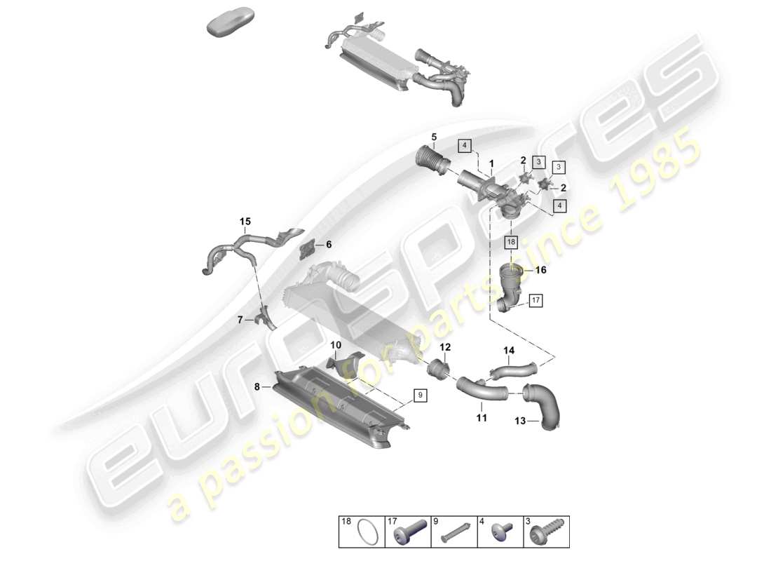 a part diagram from the porsche 992 parts catalogue