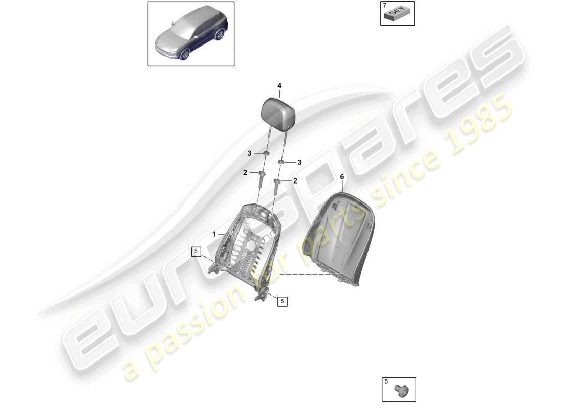 a part diagram from the porsche 2021 (cayenne e3 9ya/9yb) parts catalogue