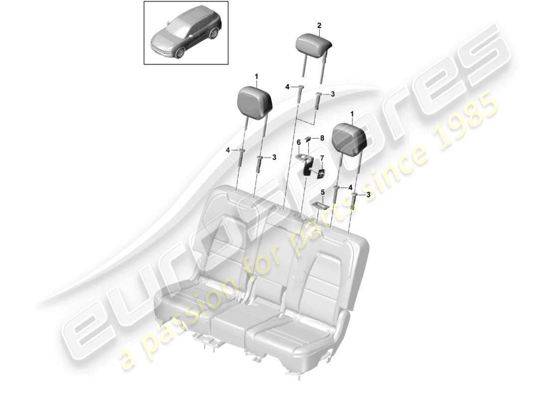a part diagram from the porsche 2021 (cayenne e3 9ya/9yb) parts catalogue