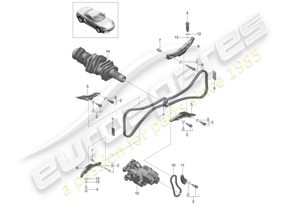 a part diagram from the porsche 2024 (718 boxster) parts catalogue