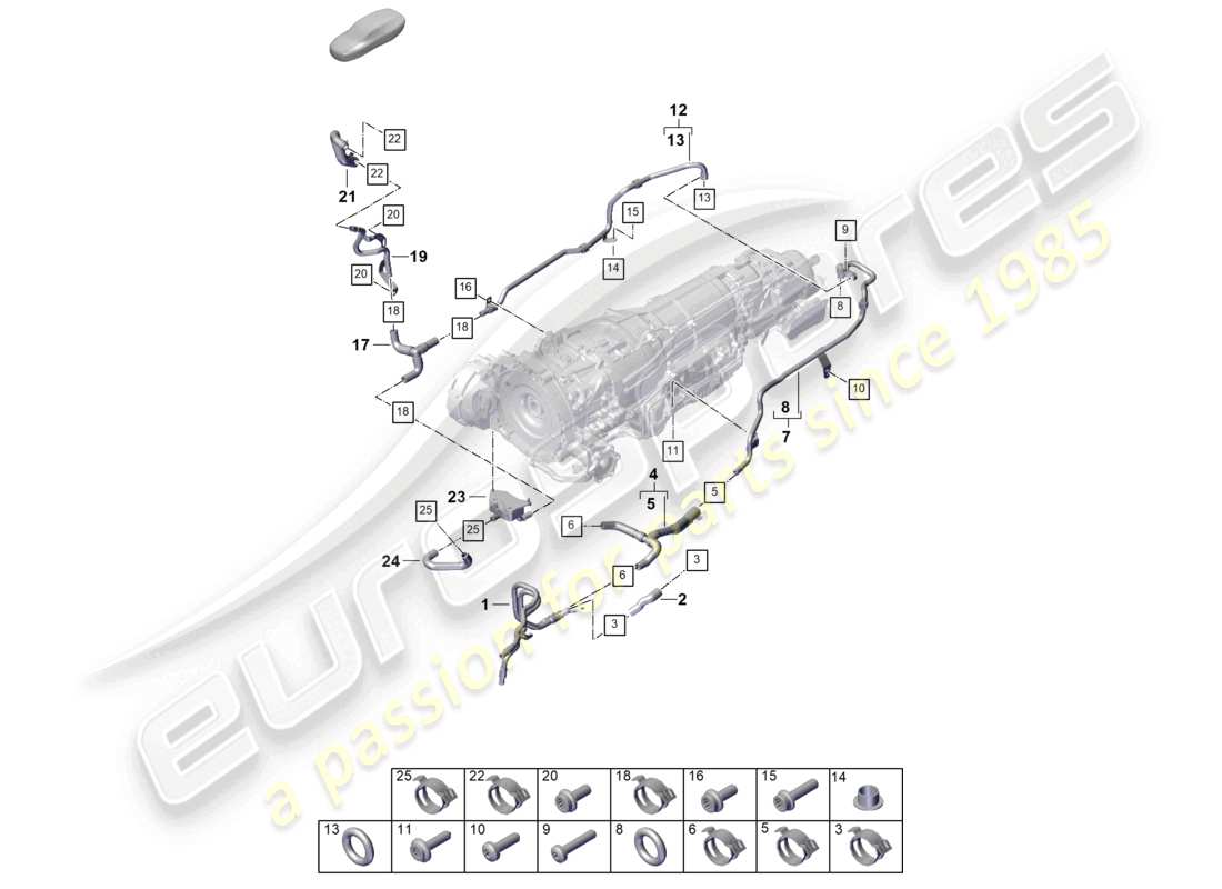 a part diagram from the porsche 2025 (cayenne e3 pa) parts catalogue