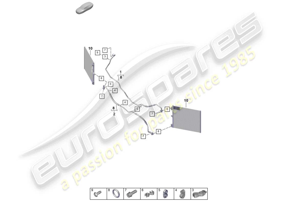 a part diagram from the porsche 992 parts catalogue