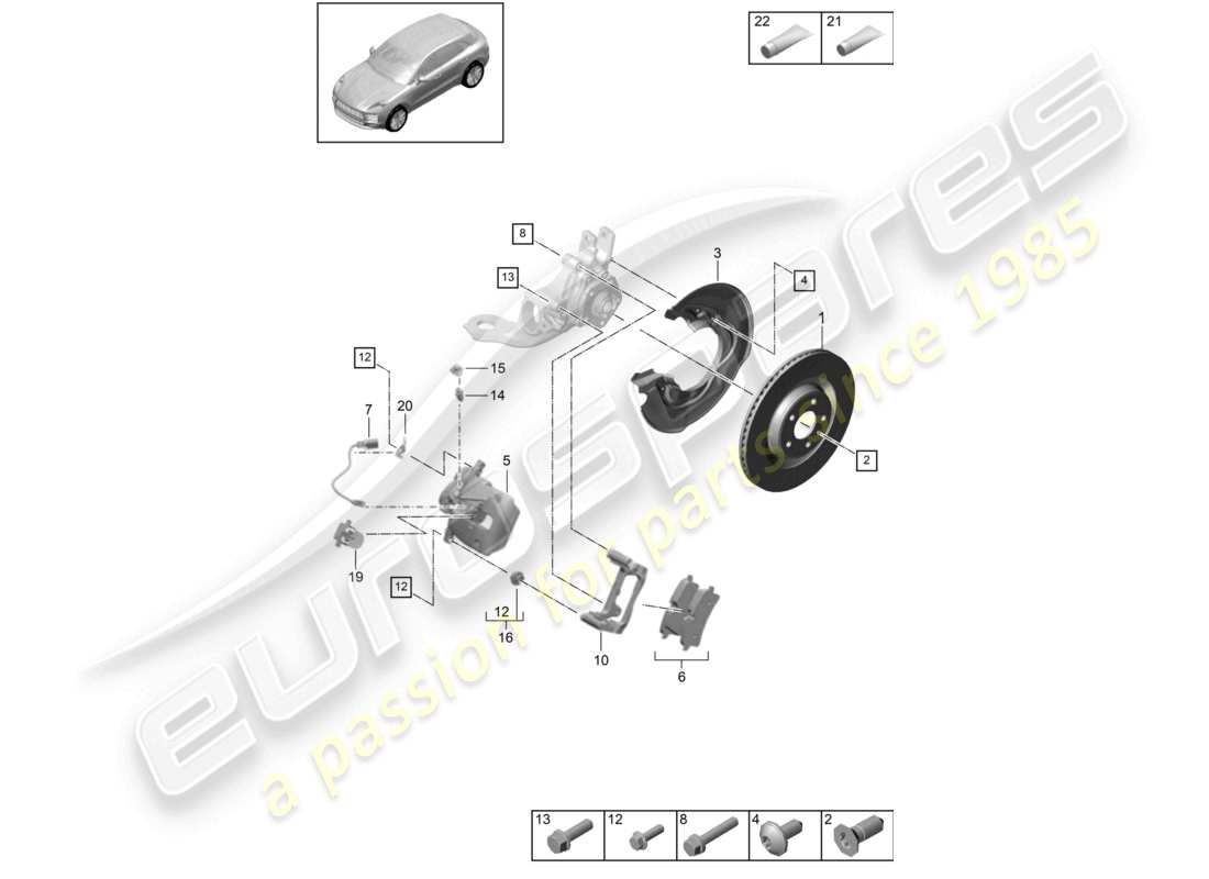 a part diagram from the porsche 2026 (macan) parts catalogue