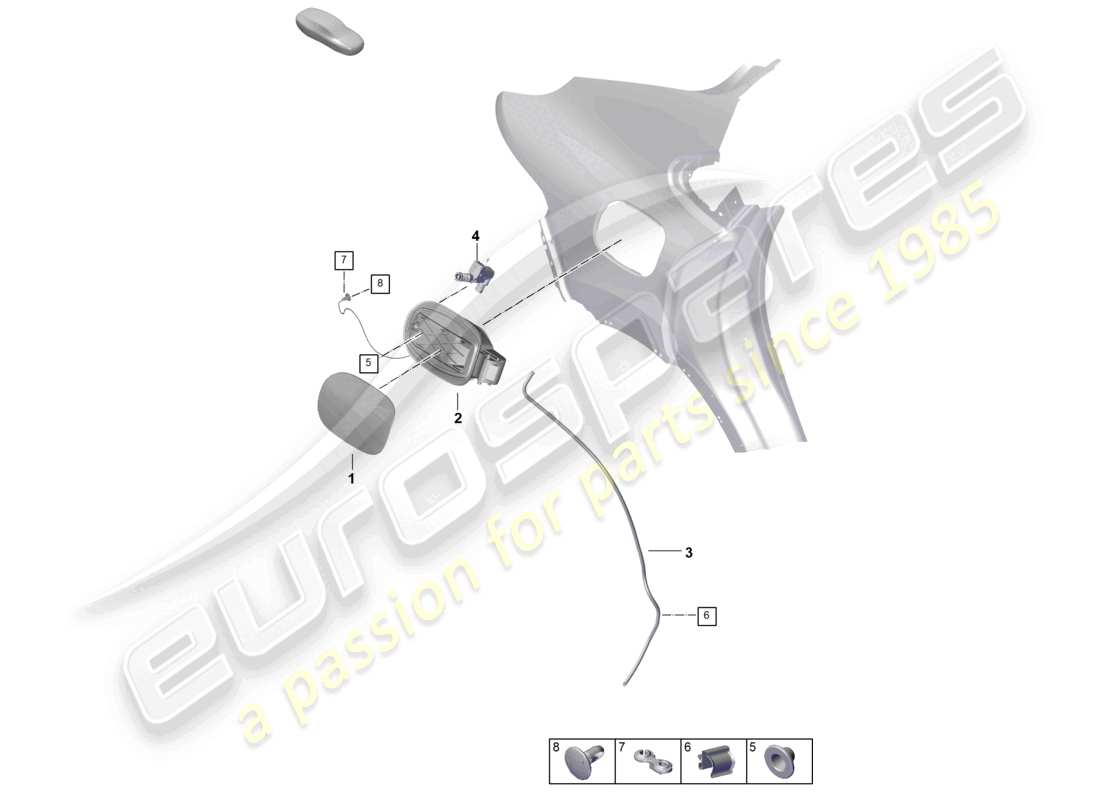 a part diagram from the porsche 2023 (cayenne e3 pa) parts catalogue