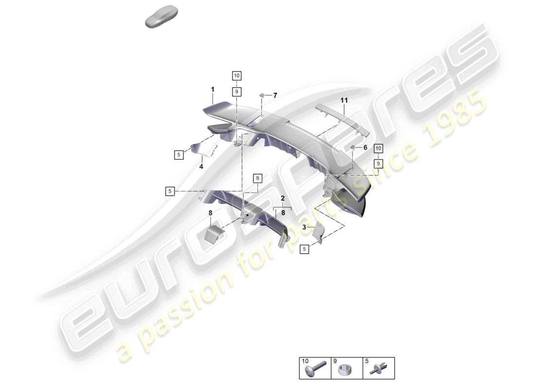 VIEW PARTS DIAGRAMS FROM THE PORSCHE 992 PARTS CATALOGUE a part diagram from the porsche 992 parts catalogue