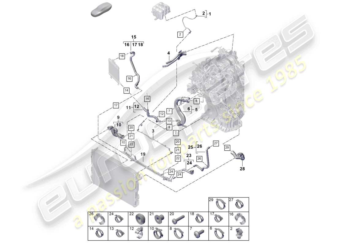 VIEW PARTS DIAGRAMS FROM THE PORSCHE CAYENNE PARTS CATALOGUE a part diagram from the porsche cayenne parts catalogue