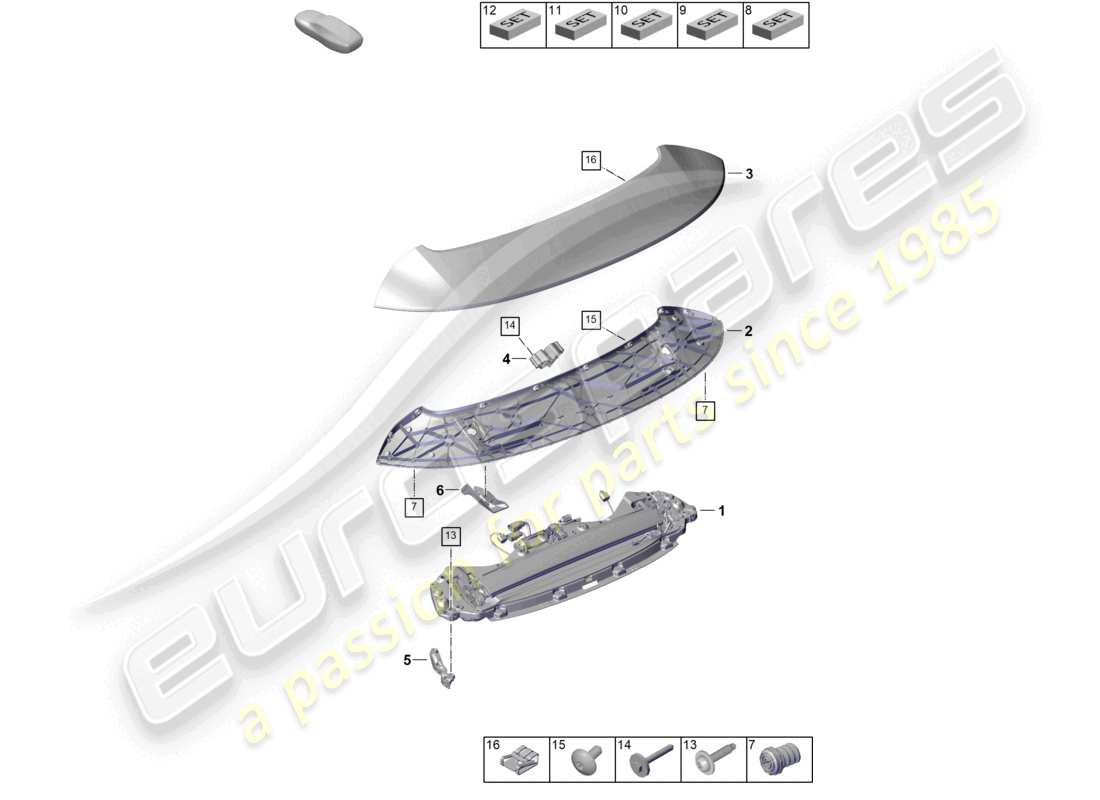 a part diagram from the porsche 992 parts catalogue