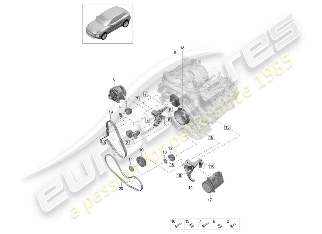 a part diagram from the porsche 2024 (macan) parts catalogue