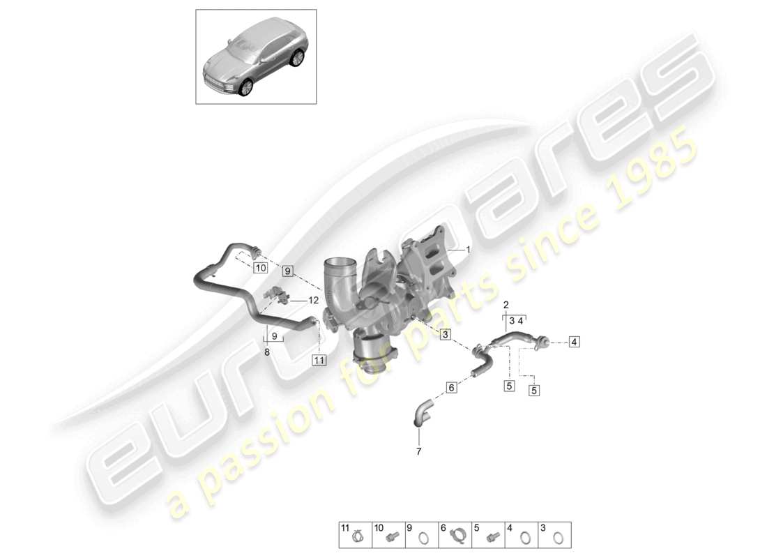 a part diagram from the porsche 2024 (macan) parts catalogue