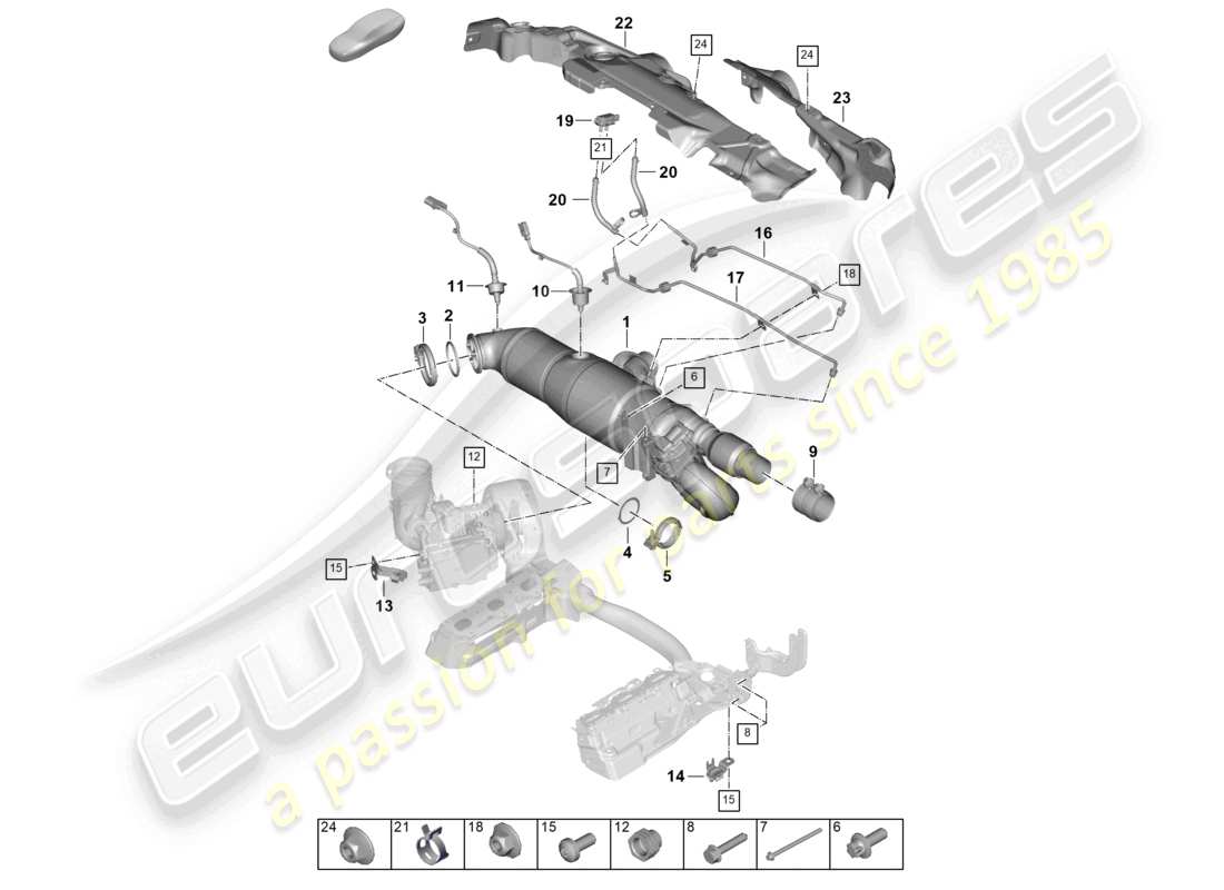 a part diagram from the porsche 992 parts catalogue