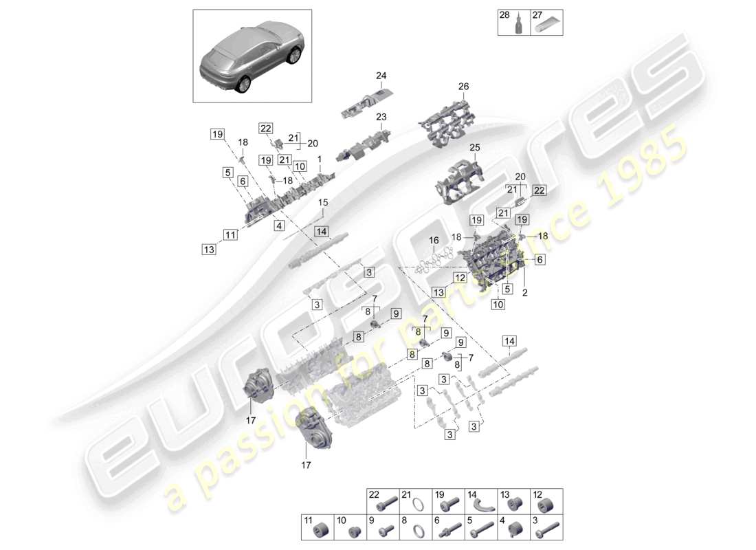 a part diagram from the porsche 2021 (macan) parts catalogue