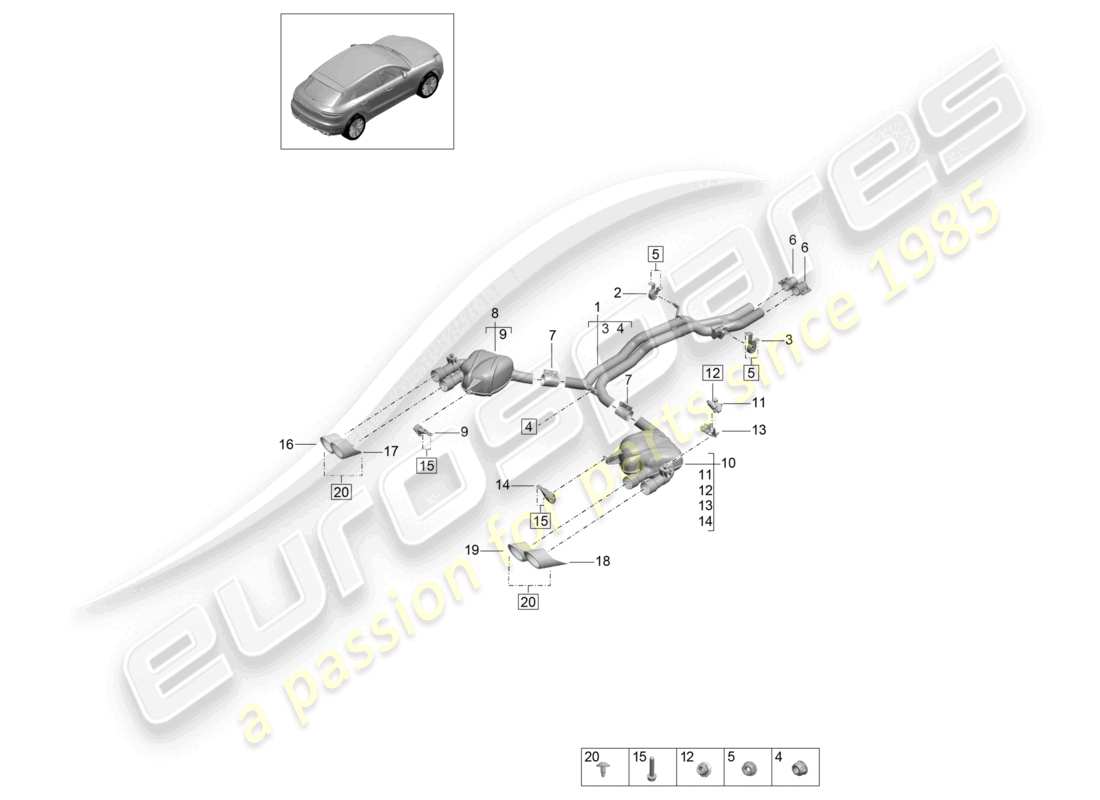a part diagram from the porsche 2021 (macan) parts catalogue