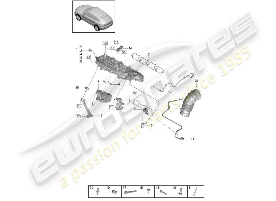 a part diagram from the porsche 2025 (macan) parts catalogue