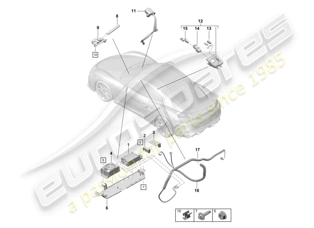 a part diagram from the porsche 2025 (718 cayman gt4) parts catalogue