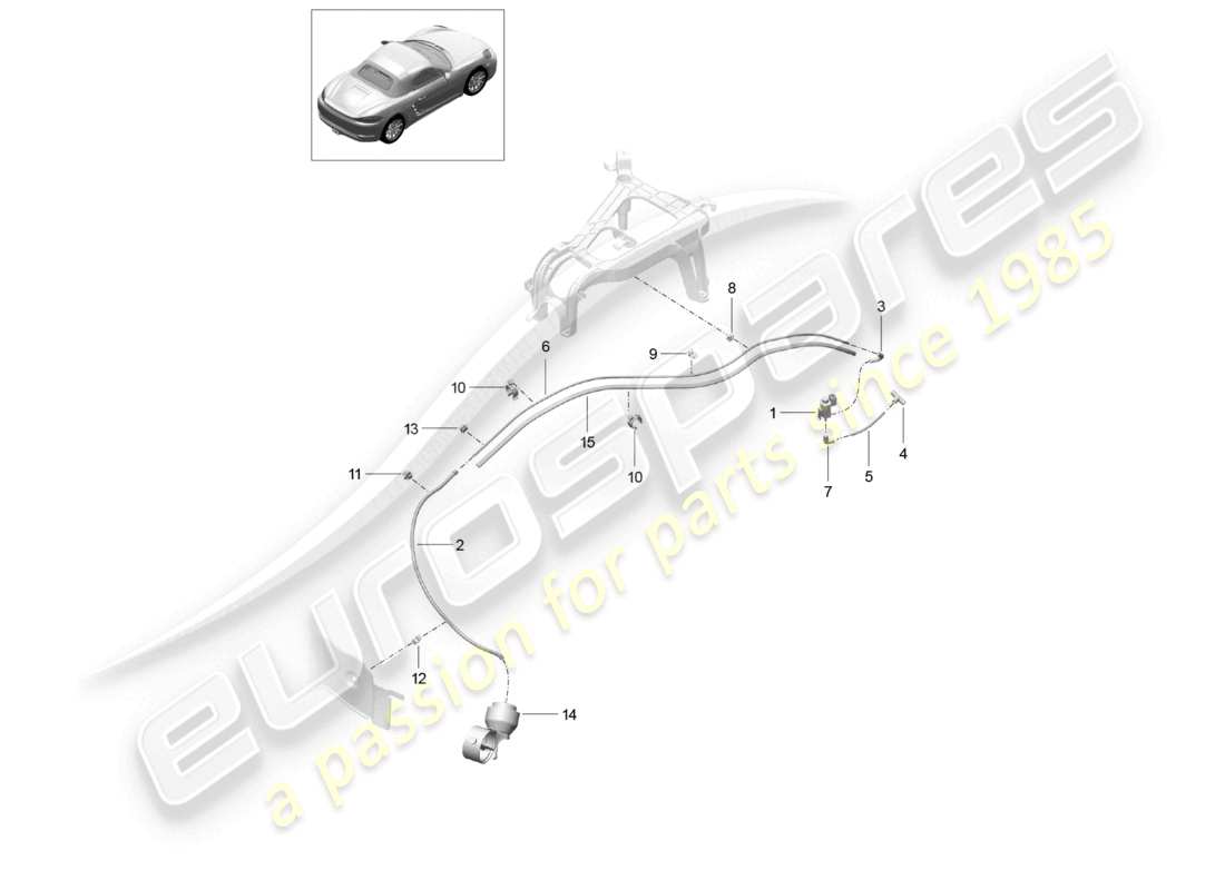 a part diagram from the porsche 2022 (718 boxster) parts catalogue
