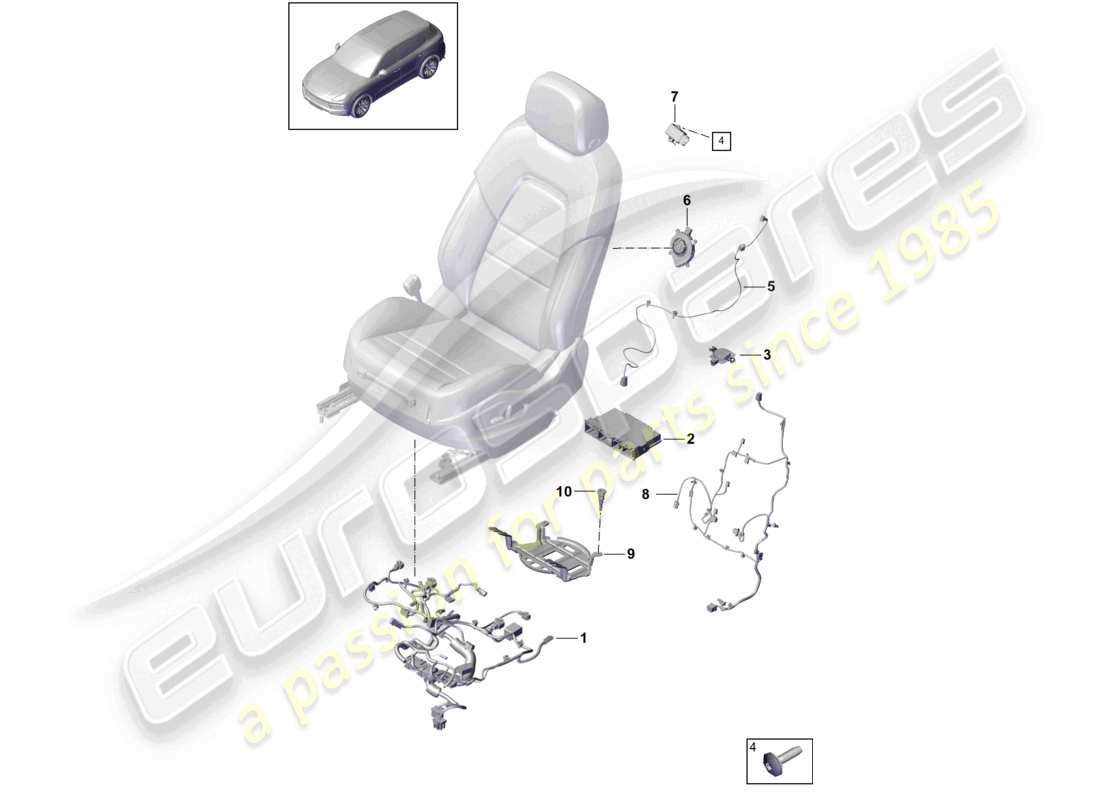 a part diagram from the porsche 2021 (cayenne e3 9ya/9yb) parts catalogue