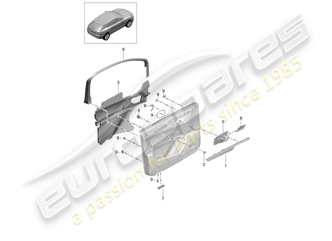a part diagram from the porsche macan parts catalogue