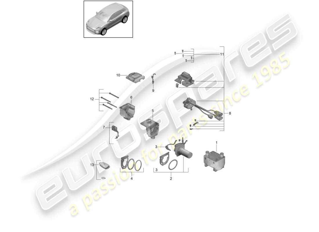 a part diagram from the porsche 2022 (macan) parts catalogue